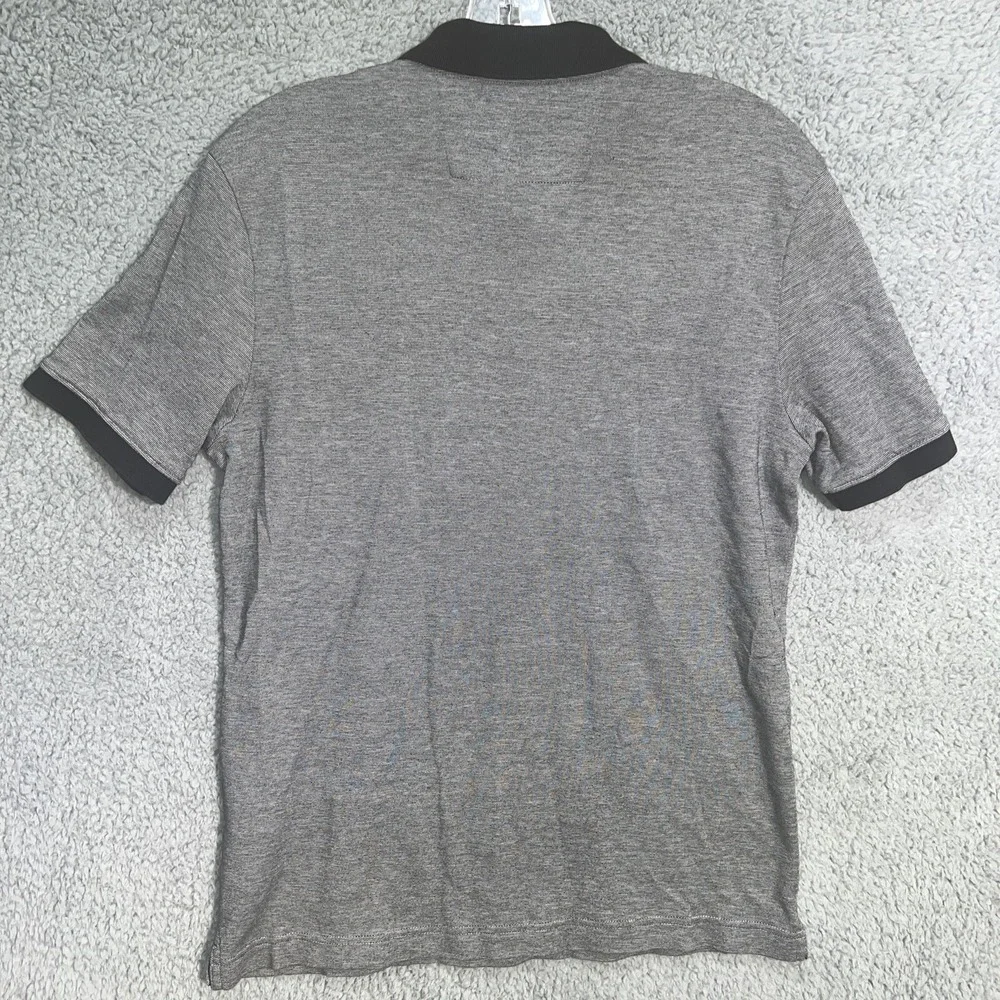 Banana Republic Shirt Men Sz M Gray Luxury Touch Polo Standard Fit‎ Ringer Cuff
